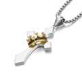 Vintage Cross Necklace for Men – Retro Silver Pendant Chain